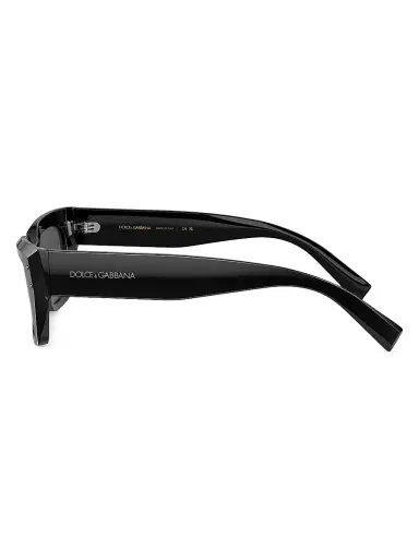 Dolce & Gabbana Women's 52MM Rectangular Sunglasses - Black Dark Grey | Thumbnail 3
