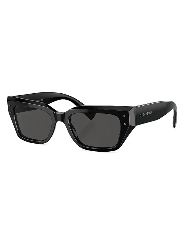 Dolce & Gabbana Women's 52MM Rectangular Sunglasses - Black Dark Grey