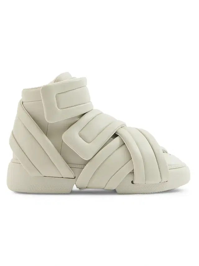Maison Margiela Men's Future Show Leather High-Top Sneakers - Oyster Gray