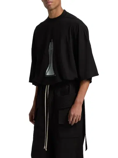 DRKSHDW by Rick Owens Men's Tommy Cotton Oversized T-Shirt - Black Milk | Thumbnail 4