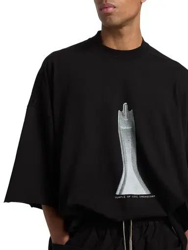 DRKSHDW by Rick Owens Men's Tommy Cotton Oversized T-Shirt - Black Milk | Thumbnail 6