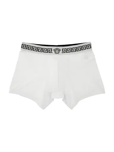 Versace Men's Greca Medusa-Head Jersey Boxer Brief | Thumbnail 1 Versace Men's Greca Medusa-Head Jersey Boxer Brief | Thumbnail 1