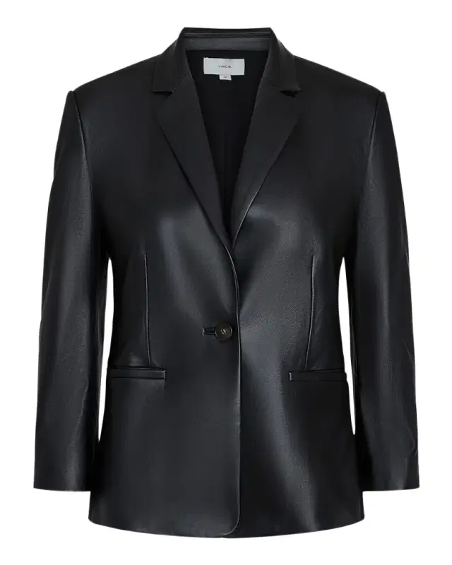 Vince Shrunken Leather Blazer