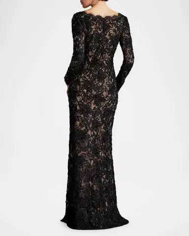 SHO by Tadashi Shoji Eyelash Floral Lace Column Gown | Thumbnail 3