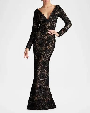 SHO by Tadashi Shoji Eyelash Floral Lace Column Gown | Thumbnail 4