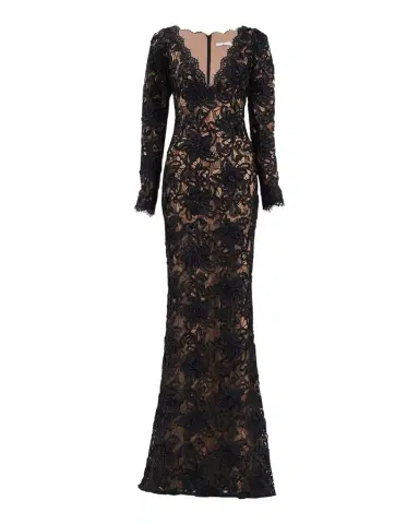 SHO by Tadashi Shoji Eyelash Floral Lace Column Gown | Thumbnail 1