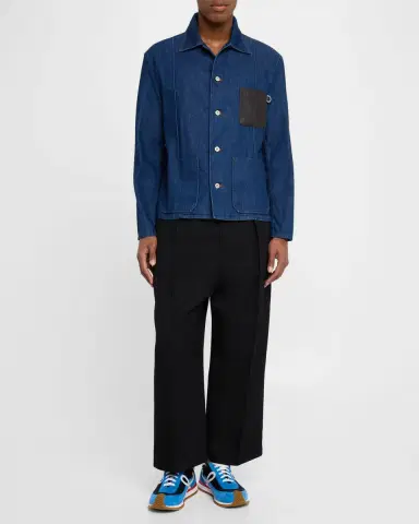 Loewe Men's Flow Runner 2.0 Nylon and Suede Sneakers | Thumbnail 3 Loewe Men's Flow Runner 2.0 Nylon and Suede Sneakers | Thumbnail 3