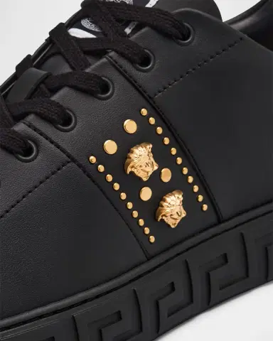 Versace Men's La Greca Leather Low-Top Sneakers | Thumbnail 5 Versace Men's La Greca Leather Low-Top Sneakers | Thumbnail 5