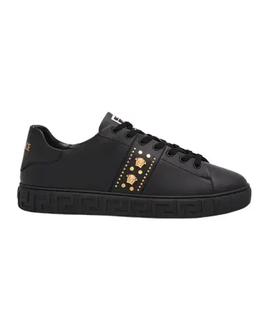 Versace Men's La Greca Leather Low-Top Sneakers | Thumbnail 1 Versace Men's La Greca Leather Low-Top Sneakers | Thumbnail 1