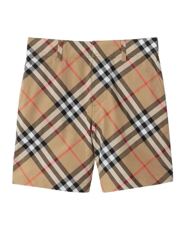 Burberry Boy 's Oscar Check Cotton Shorts, Size 3-12