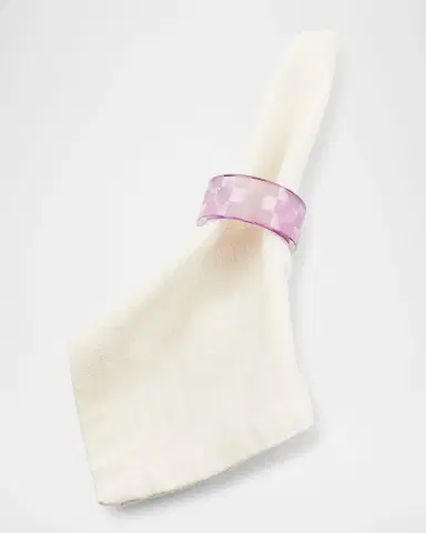 MacKenzie-Childs Lavender Check Napkin Ring, Set of 4 | Thumbnail 2