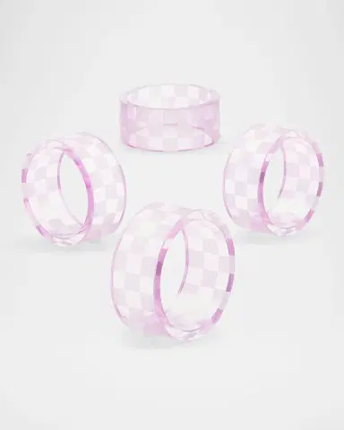 MacKenzie-Childs Lavender Check Napkin Ring, Set of 4 | Thumbnail 3