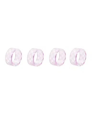 MacKenzie-Childs Lavender Check Napkin Ring, Set of 4 | Thumbnail 1