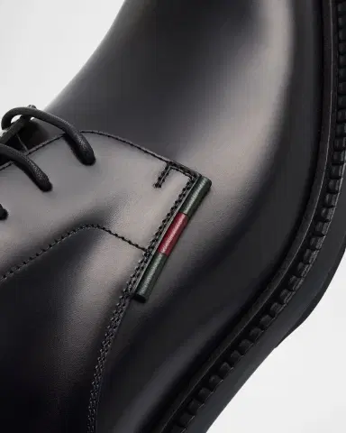 Gucci Men's William Leather Derby Shoes | Thumbnail 3 Gucci Men's William Leather Derby Shoes | Thumbnail 3