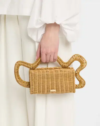 Cult Gaia Elsa Wavy Rattan Clutch Bag | Thumbnail 2 Cult Gaia Elsa Wavy Rattan Clutch Bag | Thumbnail 2