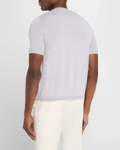Isaia Men's Luxe Crew Knit Shirt | Thumbnail 3