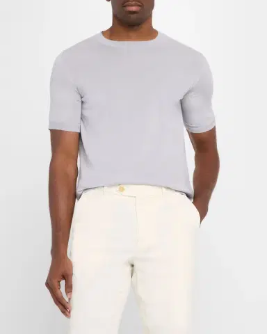 Isaia Men's Luxe Crew Knit Shirt | Thumbnail 4