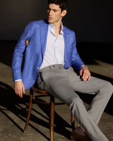 Isaia Men's Wool Flat Front Pants | Thumbnail 4
