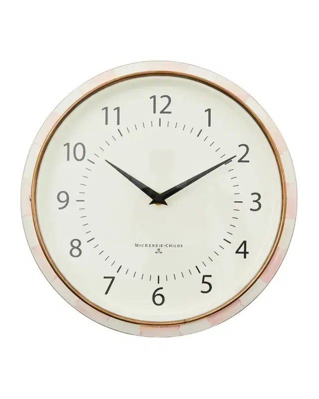 MacKenzie-Childs Rosy Check School Clock