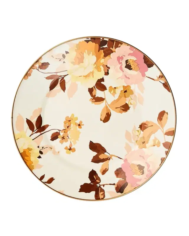 MacKenzie-Childs Wild Rose White Dinner Plate