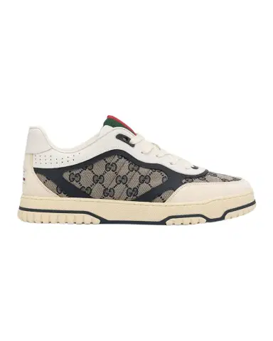 Gucci Men's Re-Web GG Supreme Canvas and Leather Sneakers | Thumbnail 1 Gucci Men's Re-Web GG Supreme Canvas and Leather Sneakers | Thumbnail 1