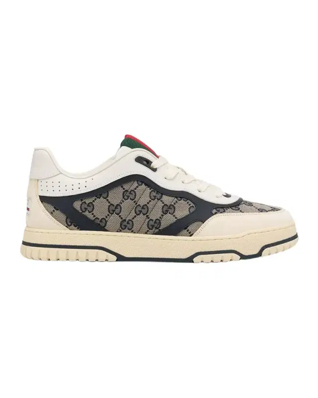 Gucci Men's Re-Web GG Supreme Canvas and Leather Sneakers