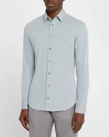Giorgio Armani Men's Flex Tortona Cotton Jersey Sport Shirt | Thumbnail 4 Giorgio Armani Men's Flex Tortona Cotton Jersey Sport Shirt | Thumbnail 4