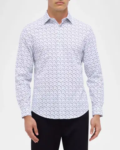 Bugatchi Men's OoohCotton James Cocktail-Print Sport Shirt | Thumbnail 4 Bugatchi Men's OoohCotton James Cocktail-Print Sport Shirt | Thumbnail 4