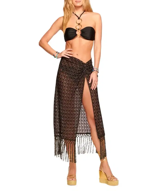 Gaia Crochet-Knit Midi Skirt