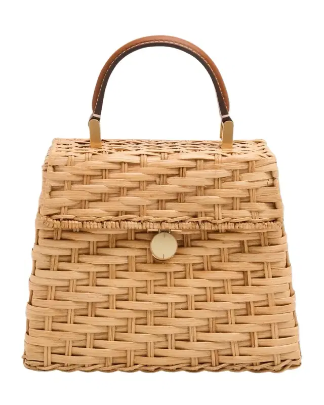 Cult Gaia Sybil Rattan Top-Handle Bag
