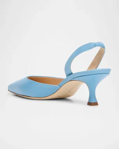 Manolo Blahnik Carolyne Kitten-Heel Halter Pumps | Thumbnail 3 Manolo Blahnik Carolyne Kitten-Heel Halter Pumps | Thumbnail 3