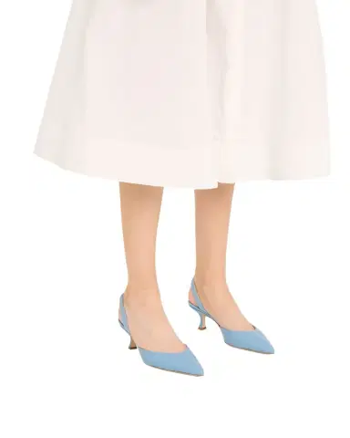 Manolo Blahnik Carolyne Kitten-Heel Halter Pumps | Thumbnail 1 Manolo Blahnik Carolyne Kitten-Heel Halter Pumps | Thumbnail 1