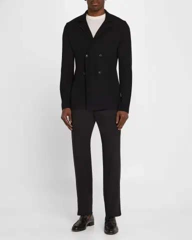 Giorgio Armani Men's Wool-Cashmere Rib Stitch Blazer | Thumbnail 2 Giorgio Armani Men's Wool-Cashmere Rib Stitch Blazer | Thumbnail 2