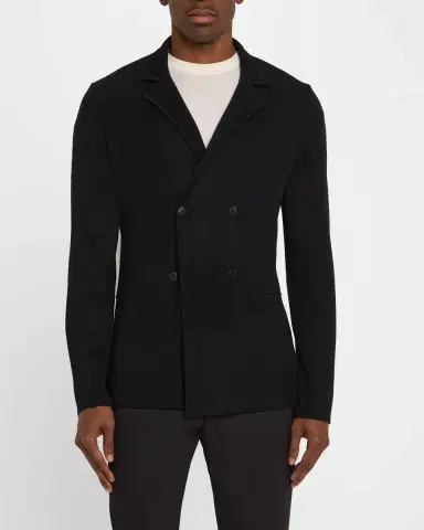 Giorgio Armani Men's Wool-Cashmere Rib Stitch Blazer | Thumbnail 4 Giorgio Armani Men's Wool-Cashmere Rib Stitch Blazer | Thumbnail 4