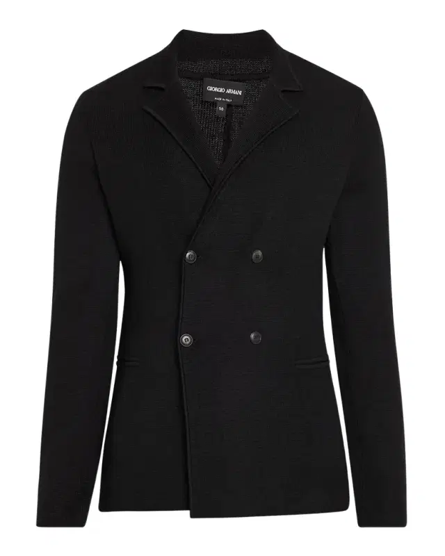 Men 's Wool-Cashmere Rib Stitch Blazer