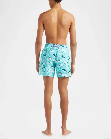 Vilebrequin Men's Requins Shark-Print Swim Shorts | Thumbnail 2