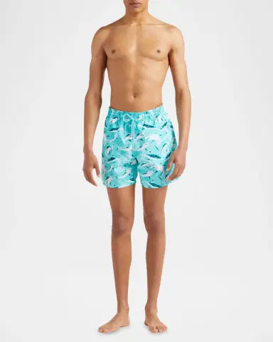 Vilebrequin Men's Requins Shark-Print Swim Shorts | Thumbnail 3