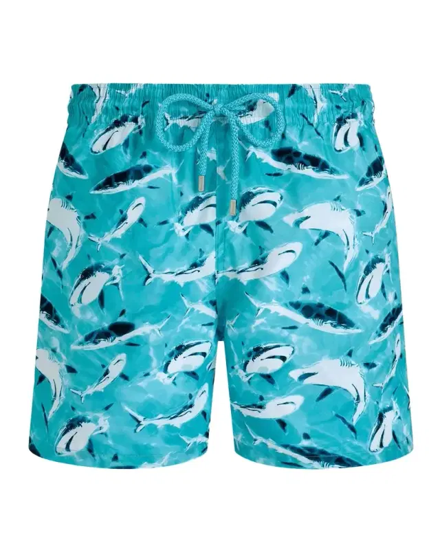 Vilebrequin Men's Requins Shark-Print Swim Shorts
