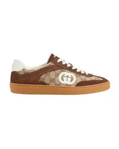 Gucci Men's G75 Suede and GG Supreme Retro Low-Top Sneakers | Thumbnail 1