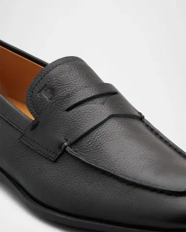 Tod's Men's Mocassino Gomma Leather Penny Loafers | Thumbnail 2
