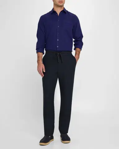 Vilebrequin Men 's Caroubis Solid Linen Sport Shirt | Thumbnail 2 Vilebrequin Men 's Caroubis Solid Linen Sport Shirt | Thumbnail 2