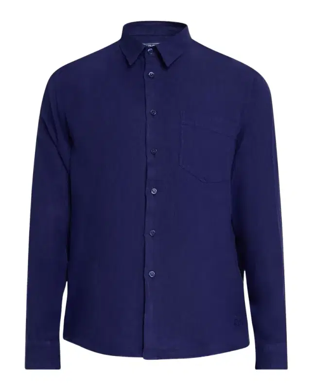 Vilebrequin Men 's Caroubis Solid Linen Sport Shirt