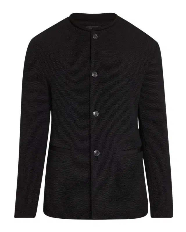 Men 's Textured Band-Collar Blazer