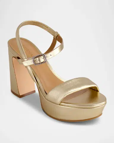 Bernardo Metallic Ankle-Strap Platform Sandals | Thumbnail 2 Bernardo Metallic Ankle-Strap Platform Sandals | Thumbnail 2
