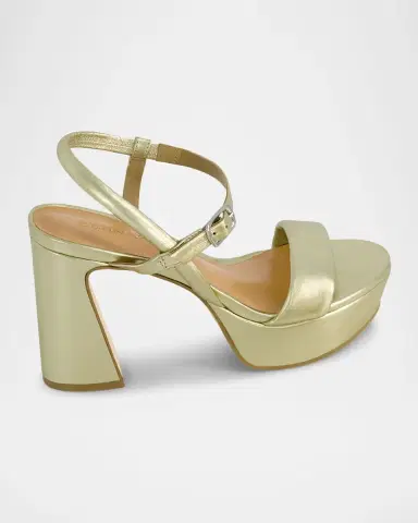 Bernardo Metallic Ankle-Strap Platform Sandals | Thumbnail 4 Bernardo Metallic Ankle-Strap Platform Sandals | Thumbnail 4