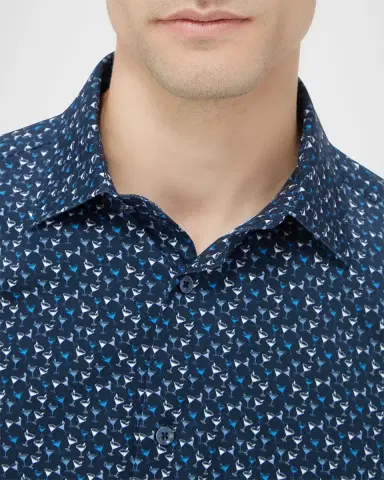 Bugatchi Men's OoohCotton James Cocktail-Print Sport Shirt | Thumbnail 5 Bugatchi Men's OoohCotton James Cocktail-Print Sport Shirt | Thumbnail 5