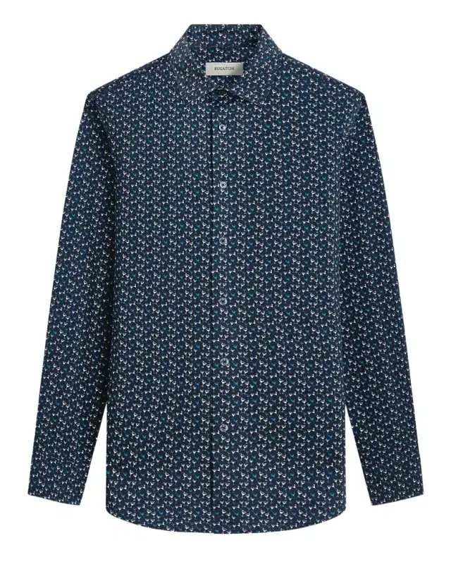 Bugatchi Men 's OoohCotton James Cocktail-Print Sport Shirt