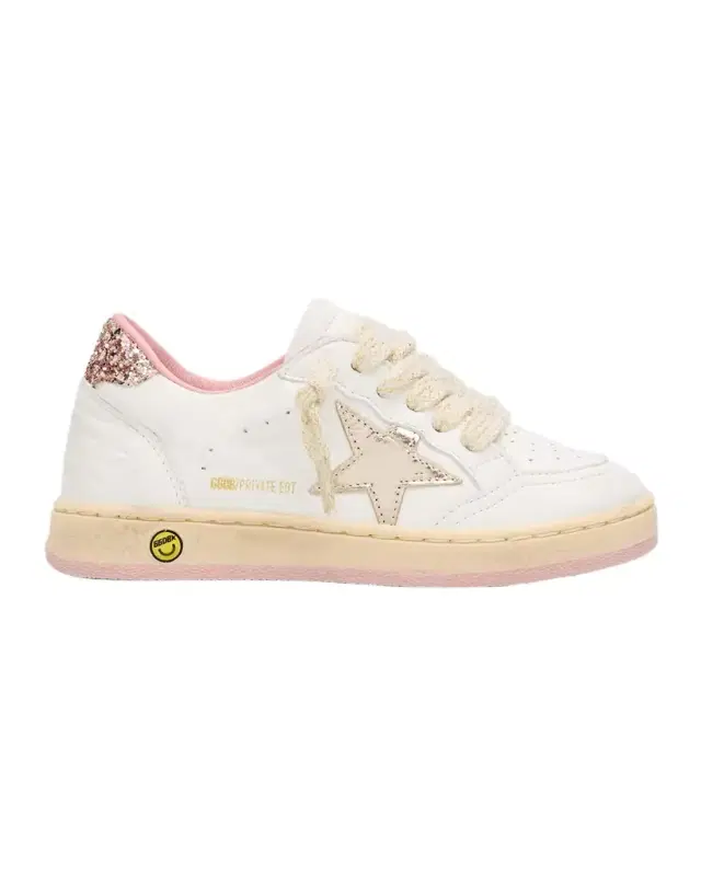 Golden Goose Girl 's Exclusive Ball Star Glitter & Metallic Leather Sneakers