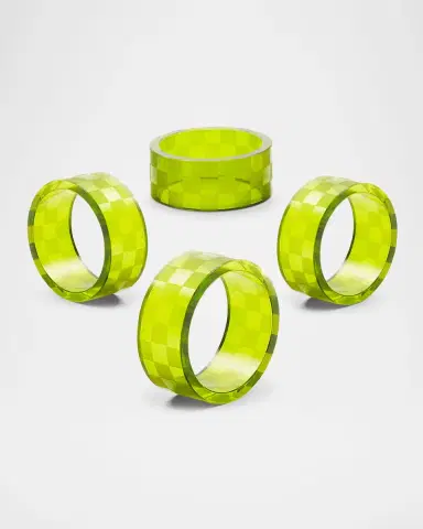 MacKenzie-Childs Green Check Napkin Rings, Set of 4 | Thumbnail 3