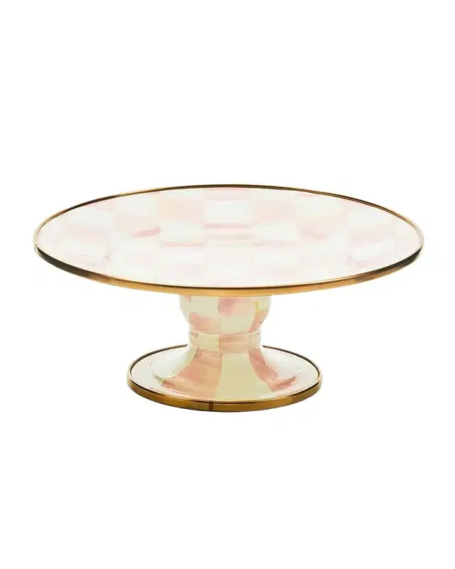 MacKenzie-Childs Rosy Check Pedestal Platter, Mini